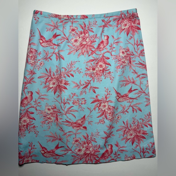 Harold's Dresses & Skirts - Harold's Aqua Pencil Skirt with Pink Floral & Bird Print